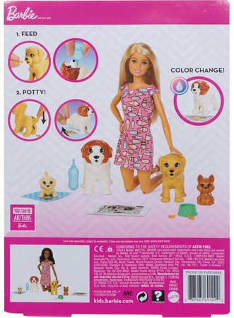 Игровой набор Барби Уход за щенками Блондинка Barbie Doggy FXH08 изображение 8
