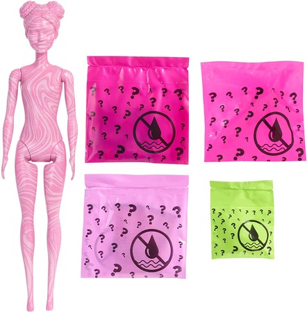 Игровой набор Барби в купальниках Цветное перевоплощение Barbie Color Reveal Doll with 7 Surprises изображение 4