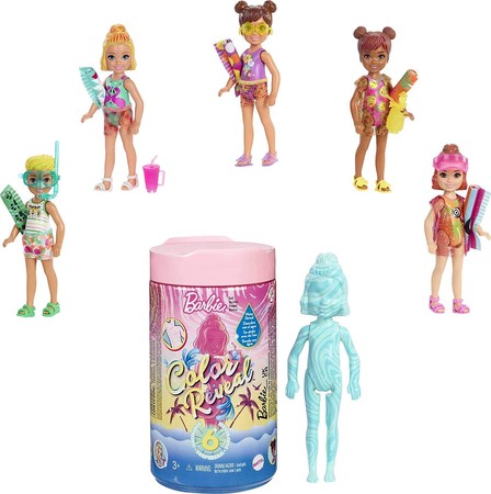 Игровой набор Барби Челси Цветное перевоплощение Barbie Chelsea Color Reveal Doll with 6 Surprises изображение 