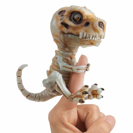 Интерактивный ручной динозавр Костяной скелет Дум Фингерлингс WowWee Untamed Skeleton T-Rex by Fingerlings – Doom (Ash) фото 1