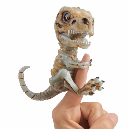 Интерактивный ручной динозавр Костяной скелет Дум Фингерлингс WowWee Untamed Skeleton T-Rex by Fingerlings – Doom (Ash)