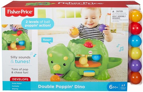 Развивающая игрушка Динозавр с шариками Fisher-Price Double Poppin' Dino DHW03 изображение 3