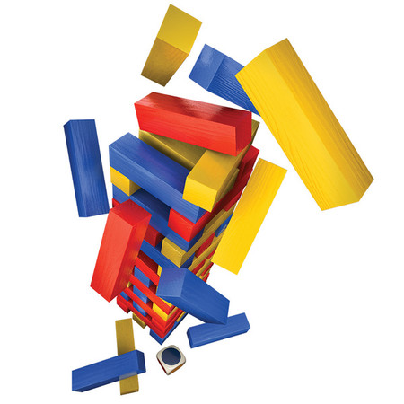 Настольная игра Дженга с цветными брусочками (в жестяной коробке) Spin Master изображение 2