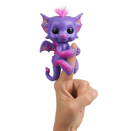 Интерактивный ручной дракон Кайлин фиолетовый Фингерлинг Fingerlings - Glitter Dragon - Kaylin 