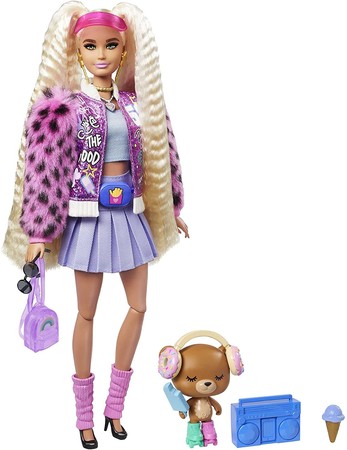 Игровой набор Барби Экстра модница в розовой шубке Barbie Extra Doll #8 изображение 
