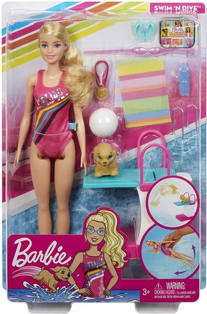 Игровой набор Барби Чемпион по плаванию Barbie Dreamhouse Adventures Swim 'n Dive Doll GHK23 изображение 2