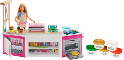 Игровой набор Барби Мега кухня "Готовим вместе" 