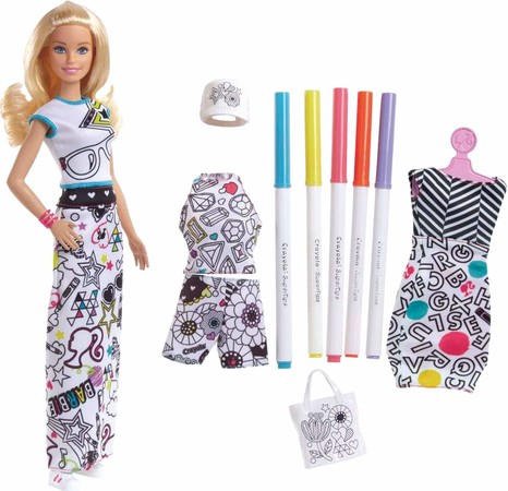 Игровой набор Барби Модный дизайнер блондинка Barbie Crayola Color-in Fashions, Blonde