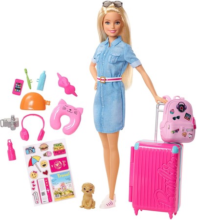 Игровой набор Барби Путешественница Barbie Doll and Travel Set  FWV25 изображение