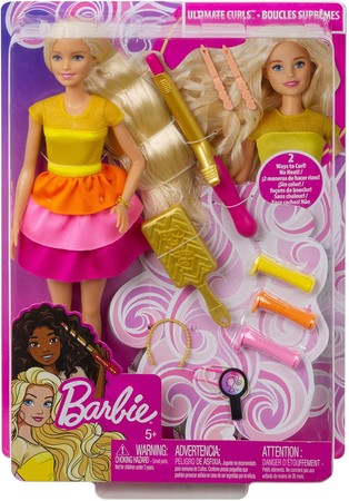 Игровой набор Барби Роскошные волосы ​Barbie Ultimate Curls Blonde Doll and Hairstyling Playset GBK24 изображение 3