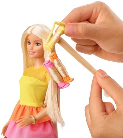 Игровой набор Барби Роскошные волосы ​Barbie Ultimate Curls Blonde Doll and Hairstyling Playset GBK24 изображение 6