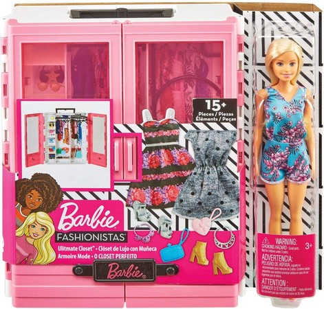 Игровой набор Барби Розовый шкаф для одежды Barbie Fashionistas Ultimate Closet Doll and Accessories GBK12 изображение 4