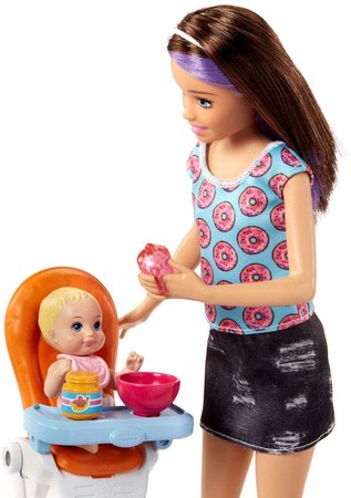 Игровой набор Барби Скиппер няня Кормление Barbie Skipper Babysitters Doll and Feeding Playset FHY98 изображение 1