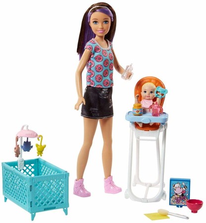 Игровой набор Барби Скиппер няня Кормление Barbie Skipper Babysitters Doll and Feeding Playset FHY98 изображение