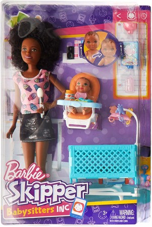 Игровой набор Барби Скиппер няня Кормление афроамериканка Barbie Skipper Babysitters Inc. Doll and Feeding Playset FHY99 изображение 1