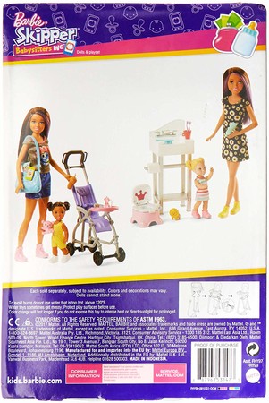 Игровой набор Барби Скиппер няня Кормление афроамериканка Barbie Skipper Babysitters Inc. Doll and Feeding Playset FHY99 изображение 2