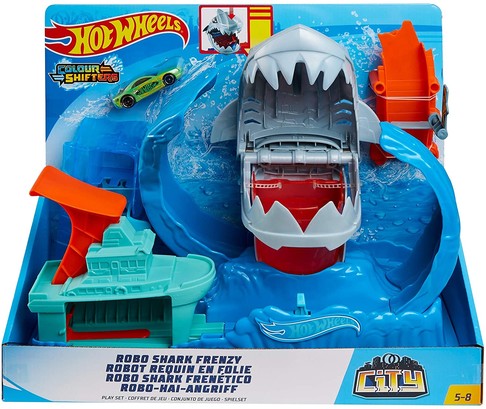 Игровой набор Хот Вилс Голодная акула-робот Измени цвет Hot Wheels City Color Changing Robot Shark Play Set GJL12 изображение 2