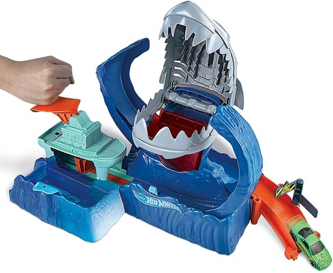 Игровой набор Хот Вилс Голодная акула-робот Измени цвет Hot Wheels City Color Changing Robot Shark Play Set GJL12 изображение 4