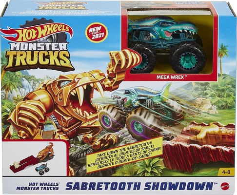 Игровой набор Хот Вилс Monster Trucks Sabretooth Showdown изображение