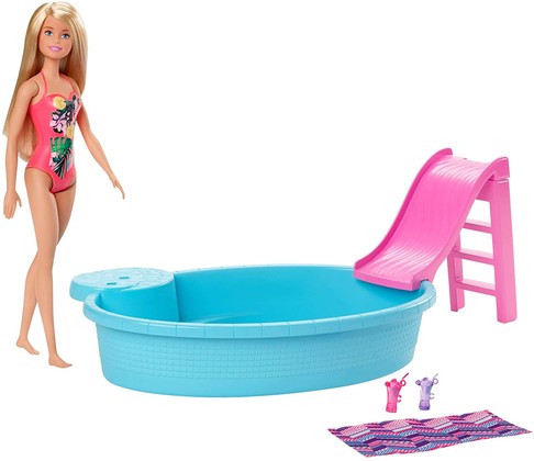 Игровой набор кукла Барби с бассейном ​Barbie Doll and Pool Playset GHL91 изображение 1