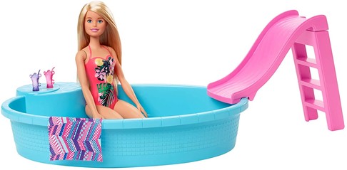 Игровой набор кукла Барби с бассейном ​Barbie Doll and Pool Playset GHL91 изображение