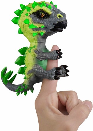 Интерактивная фигурка Фингерлингс динозавр Стегозавр WowWee Untamed Radioactive Stegosaurus Whiplash (Green) Interactive Toy 3979 изображение 1