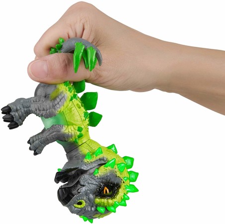 Интерактивная фигурка Фингерлингс динозавр Стегозавр WowWee Untamed Radioactive Stegosaurus Whiplash (Green) Interactive Toy 3979 изображение 4