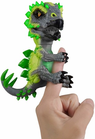 Интерактивная фигурка Фингерлингс динозавр Стегозавр WowWee Untamed Radioactive Stegosaurus Whiplash (Green) Interactive Toy 3979 изображение
