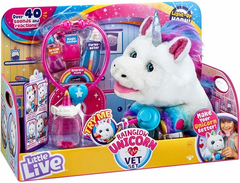 Интерактивная игрушка Волшебный Единорог Полечи меня Little Live Rainglow Unicorn Vet Set 28863 изображение