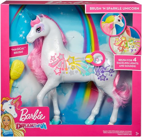 Интерактивный блестящий единорог Барби Barbie Dreamtopia Brush 'n Sparkle Unicorn изображение 4