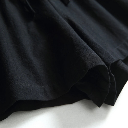 Женские льняные летние шорты цвет черный размер L Жіночі лляні літні шорти изображение 2