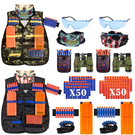 Набор из двух тактических жилетов с аксессуарами Ailuki 2 Pack Kids Tactical Vest Kit изображение 