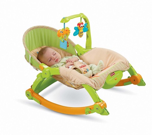 Кресло-качалка Тропический лес Фишер Прайс Fisher-Price Newborn-to-Toddler Portable Rocker, Rainforest T2518 изображение 10