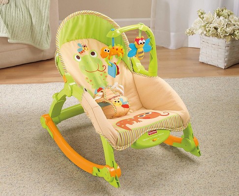 Кресло-качалка Тропический лес Фишер Прайс Fisher-Price Newborn-to-Toddler Portable Rocker, Rainforest T2518 изображение 11