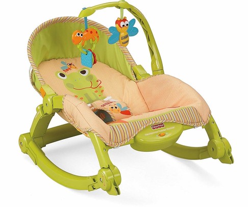 Кресло-качалка Тропический лес Фишер Прайс Fisher-Price Newborn-to-Toddler Portable Rocker, Rainforest T2518 изображение 3