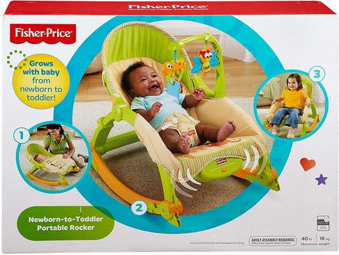 Кресло-качалка Тропический лес Фишер Прайс Fisher-Price Newborn-to-Toddler Portable Rocker, Rainforest T2518 изображение 4