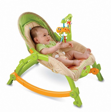 Кресло-качалка Тропический лес Фишер Прайс Fisher-Price Newborn-to-Toddler Portable Rocker, Rainforest T2518 изображение 13