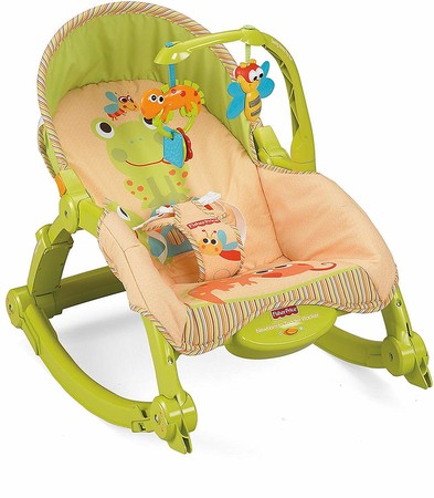 Кресло-качалка Тропический лес Фишер Прайс Fisher-Price Newborn-to-Toddler Portable Rocker, Rainforest T2518 изображение 5