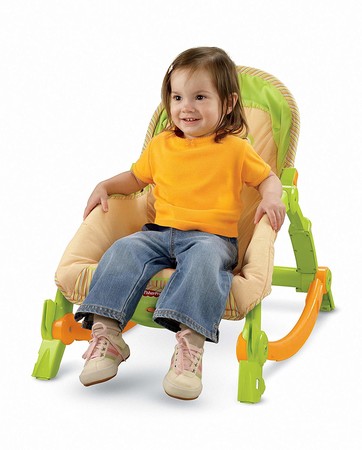 Кресло-качалка Тропический лес Фишер Прайс Fisher-Price Newborn-to-Toddler Portable Rocker, Rainforest T2518 изображение 6
