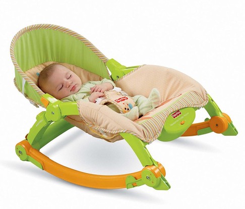 Кресло-качалка Тропический лес Фишер Прайс Fisher-Price Newborn-to-Toddler Portable Rocker, Rainforest T2518 изображение 9
