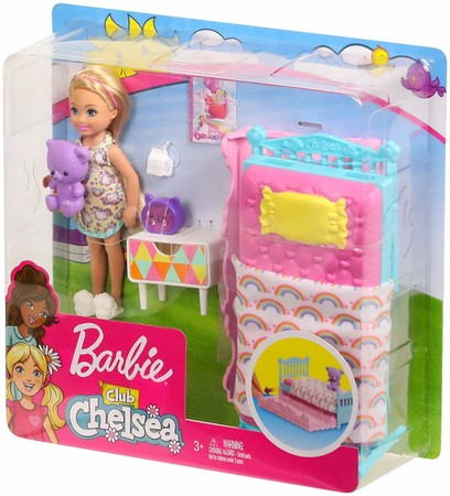Игровой набор кукла Барби Челси Спальная комната Barbie Club Chelsea Bedtime Playset FXG83 изображение 7