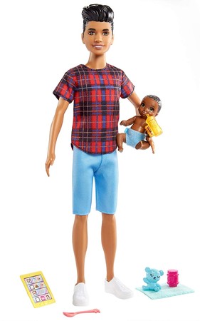 Кукла Барби Скиппер няня парень с младенцем Barbie Skipper Babysitters Inc. Brunette Boy Doll & Baby изображение 