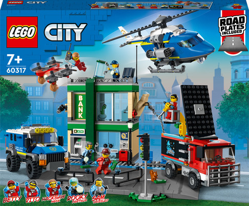 Конструктор Лего Погоня полиции в банке Lego City (915 дет) изображение 