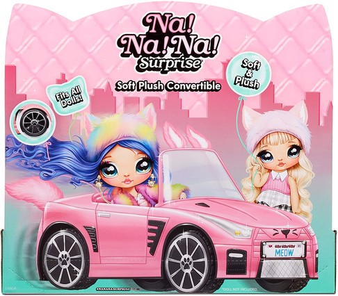 Машина для куклы На На На Сюрприз Кэтмобиль Na! Na! Na! Surprise Pink Soft Plush Convertible Car изображение 4