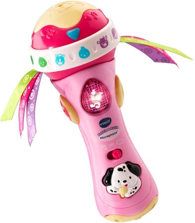 Музыкальный микрофон-погремушка розовый VTech Baby Babble and Rattle Microphone изображение 