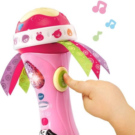 Музыкальный микрофон-погремушка розовый VTech Baby Babble and Rattle Microphone изображение 2