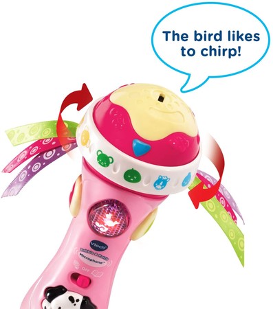 Музыкальный микрофон-погремушка розовый VTech Baby Babble and Rattle Microphone изображение 4