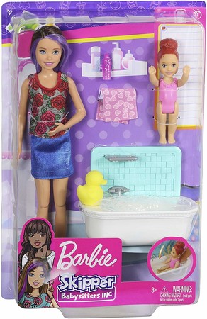 Игровой набор Барби Скиппер няня Время купаться Barbie Skipper Babysitters Bathtime Playset FXH05 изображение 4