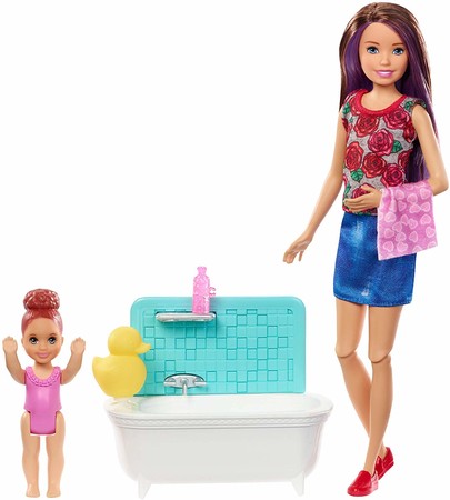 Игровой набор Барби Скиппер няня Время купаться Barbie Skipper Babysitters Bathtime Playset FXH05 изображение