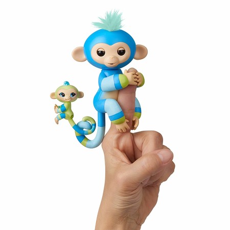Интерактивная фигурка Fingerlings Обезьянка Билли с мини-обезьянкой Айден WowWee изображение